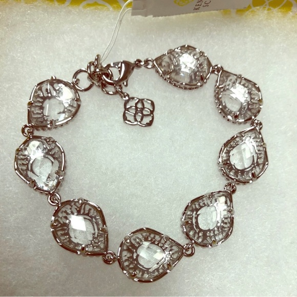 NWT Kendra Scott Brynn Bracelet Silver & Faceted - Picture 3 of 10